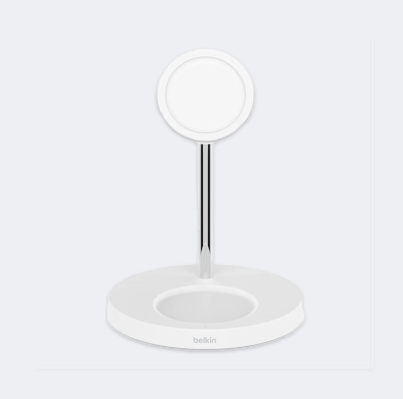 BELKIN MAGSAFE WIRELESS 2IN1 CHARGER STAND WHITE (UK Plug, 3 Pin) - Feature 1