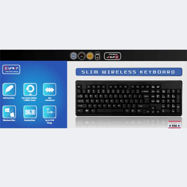 CURSOR SLIM WIRELESS KEYBOARD KB-410W