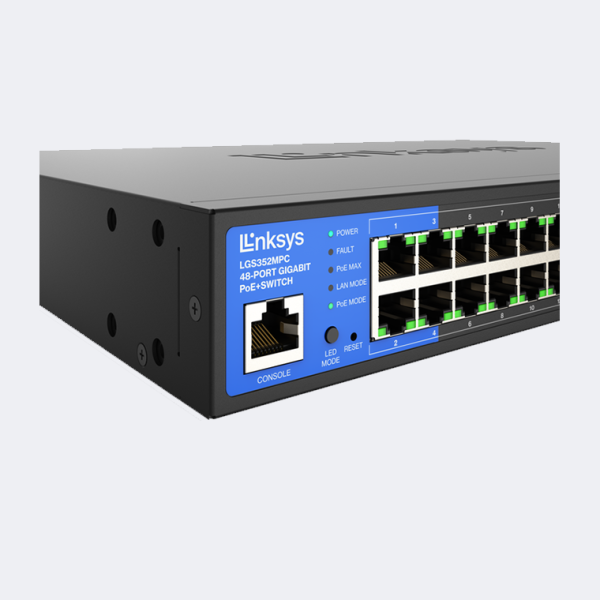 48-Port Managed Gigabit PoE+ Switch with 4 10G SFP+ Uplinks 740W TAA Compliant LGS352MPC - Image 4