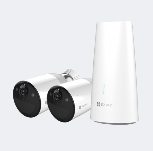 Wirefree Battery Powered Camera Kit comprising base station + 2 BC1C