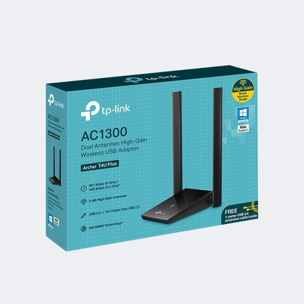 TP-LINK AC1300 High Gain Dual Band Wifi USB Adapter Archer T40 Plus - Image 4